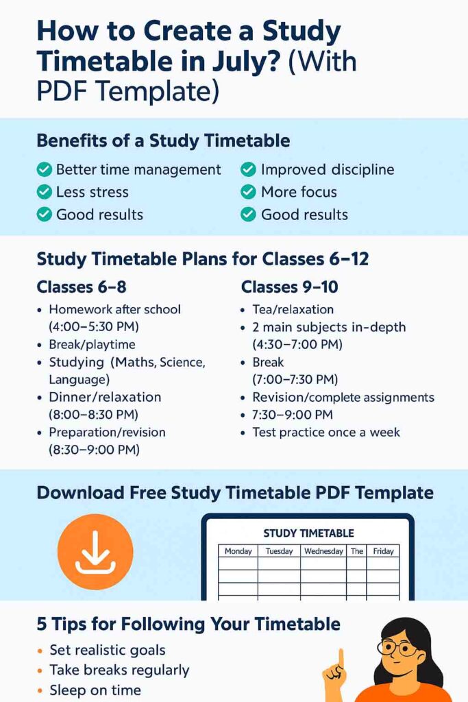 How to Create a Study Timetable in july